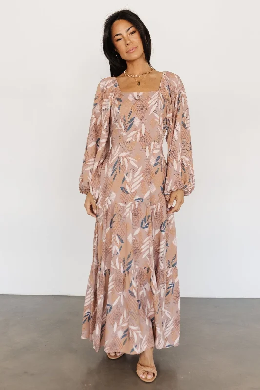 Barbara Maxi Dress | Dusty Mauve Print