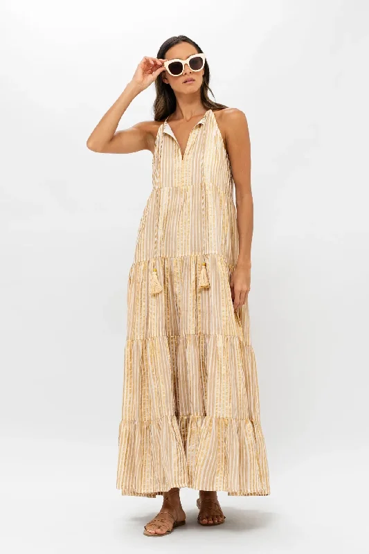 Long Tiered Tassel Dress