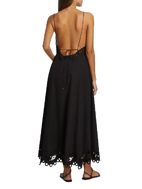 Nima Eyelet Dress - Black