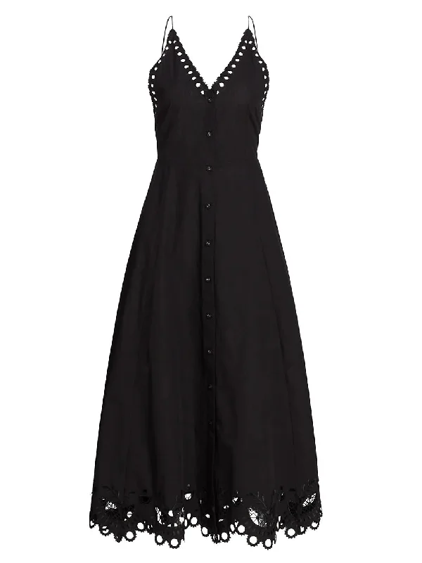 Nima Eyelet Dress - Black