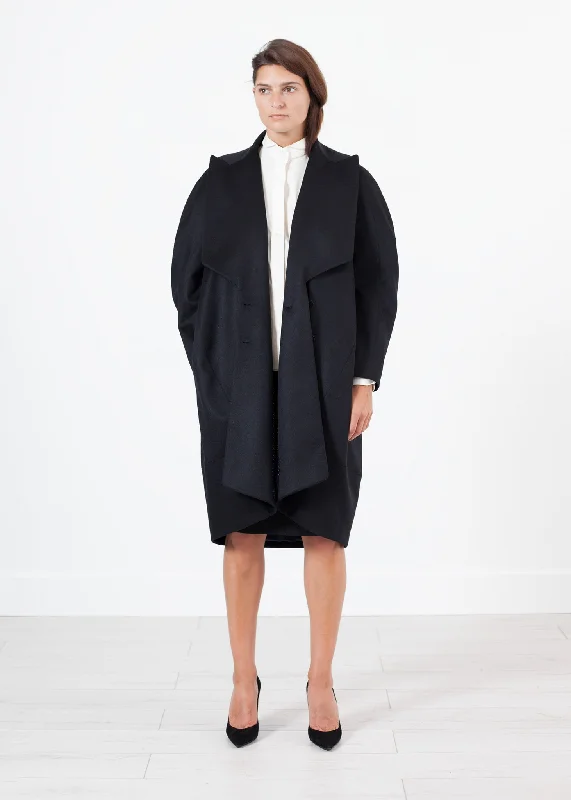 Shahmeena Cocoon Coat in Black