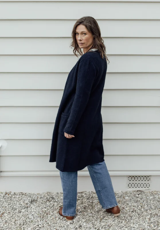 The Loft Merino Possum Silk Cardigan - Navy