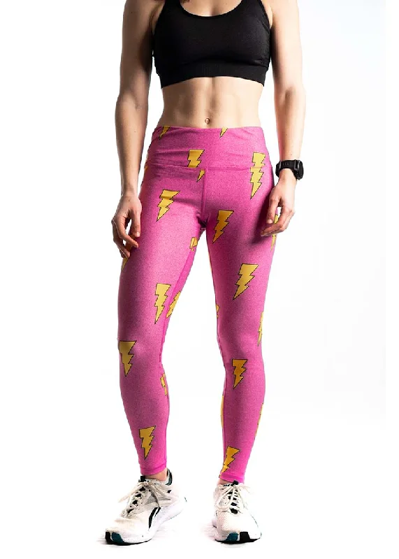 Women's Hot Pink Bolts Leggings