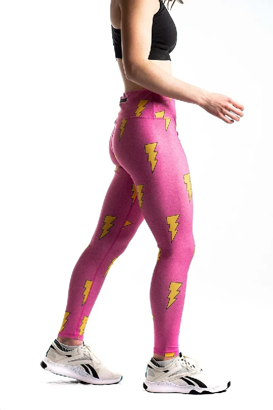 Women's Hot Pink Bolts Leggings