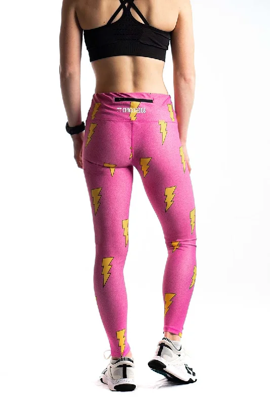 Women's Hot Pink Bolts Leggings