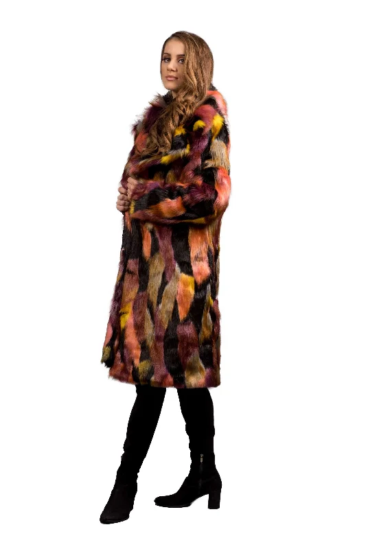 Women's Long Duchess Coat in ""Dark Acid""