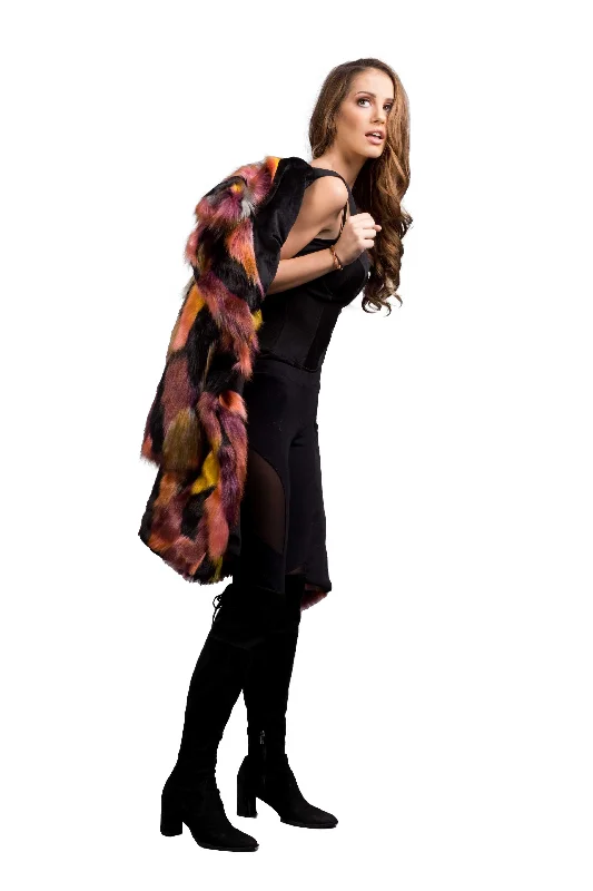 Women's Long Duchess Coat in ""Dark Acid""