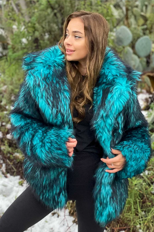 Women's Shorty Duke Coat in ""Teal Wolf""