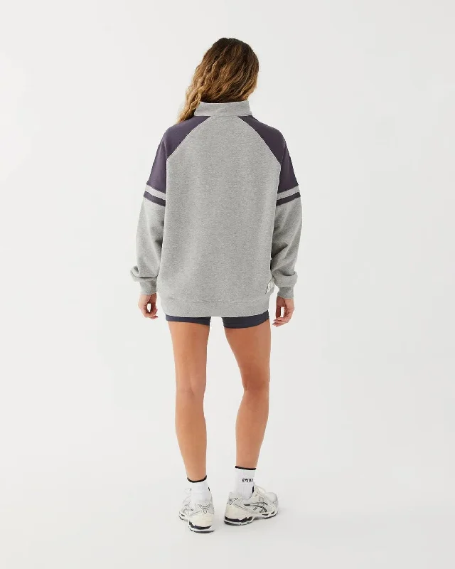 Vital Half Zip Pullover Crew - Grey Marle